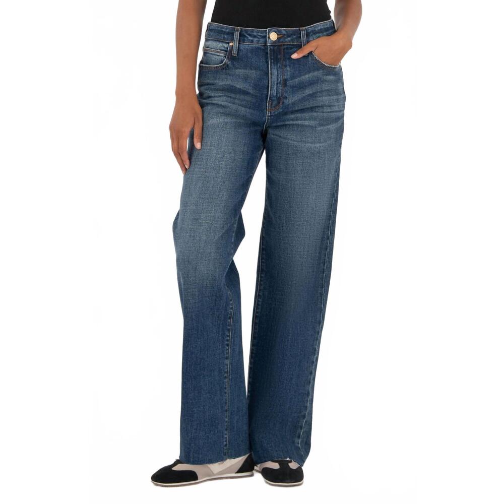 NEW KUT FROM THE KLOTH sienna high rise straight leg jeans in wise